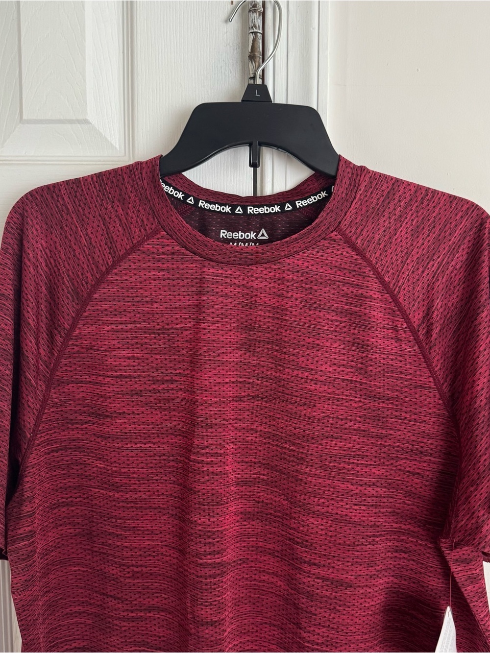 Reebok Men's Space Dye Performance T-Shirt M Red Heather Quick Dry Activewear - Picture 7 of 16